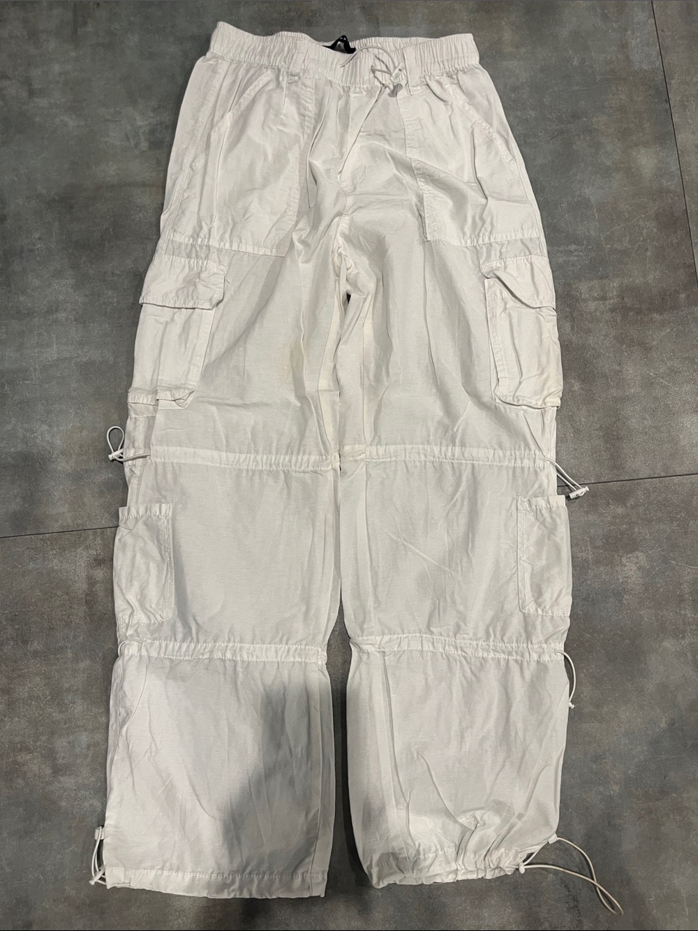 Parachute White Cargo Drawstring Pants Aeropostale